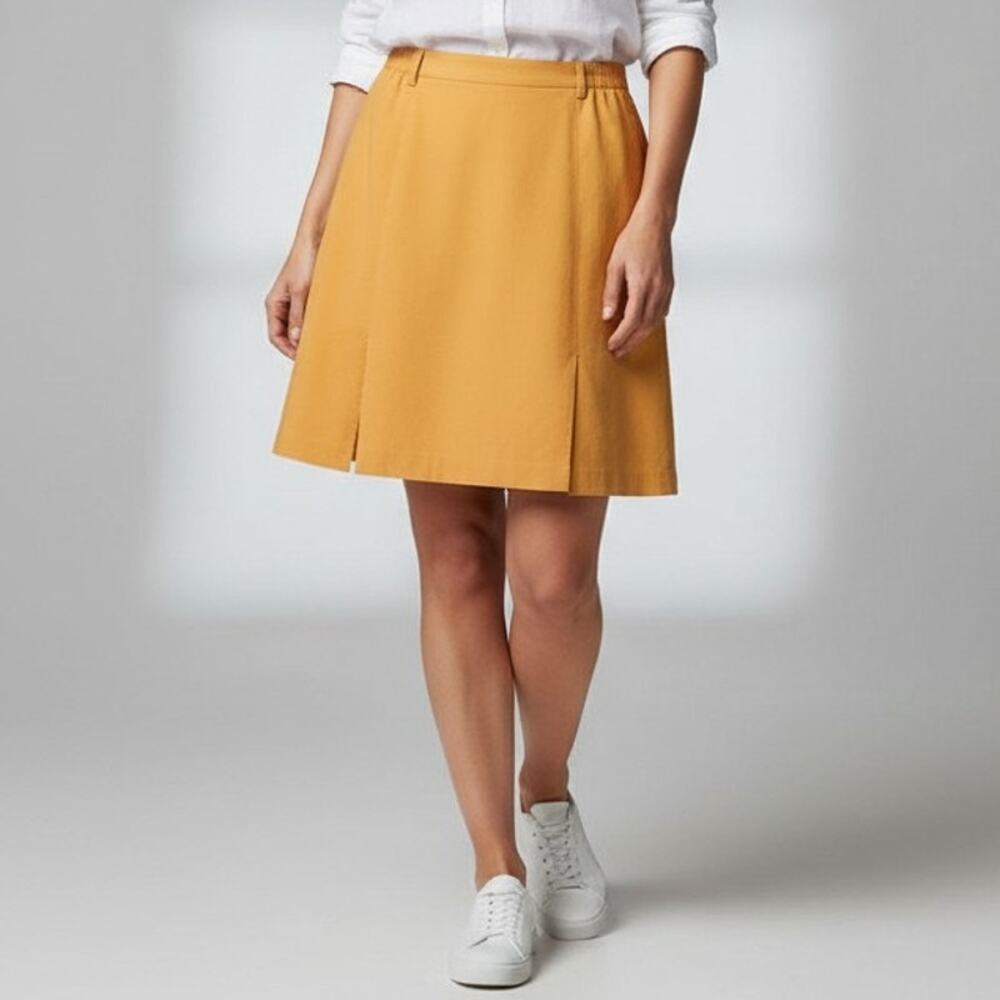 Bobby Chan High Rise Silk Blend Golf Skort Peach Flat Front Zip Women's Size 8
